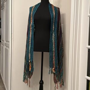 Chico’s multi colored textured multi yarn scarf/wrap. Multifunctional style.